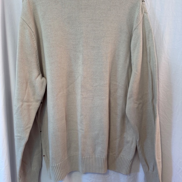 Dockers Men’s XL Cotton Sweater Tan Cream Striped Cotton - Picture 4 of 4